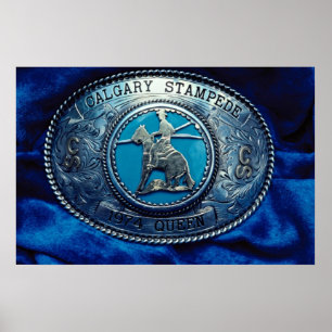 Póster Hebilla de trofeo de rodeo de Cowboy, Alberta, Can