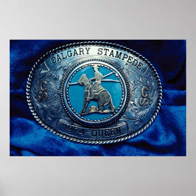 Póster Hebilla de trofeo de rodeo de Cowboy, Alberta, Can (Frente)