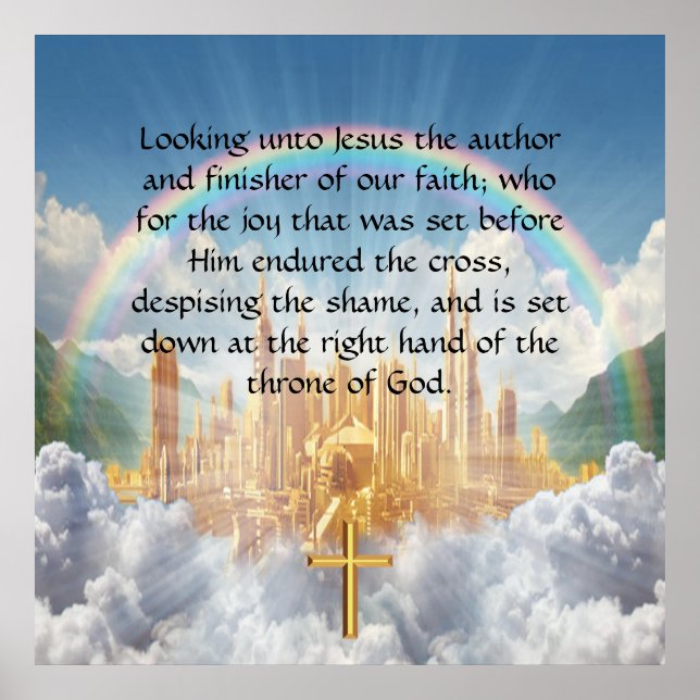 Póster Hebreos 12:2 (Frente)