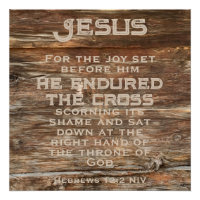 Hebreos 12:2 Biblia Verse Madera Dolorosa Jesús