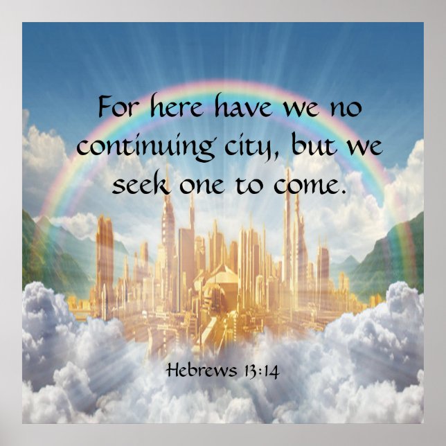 Póster Hebreos 13:14 (Frente)