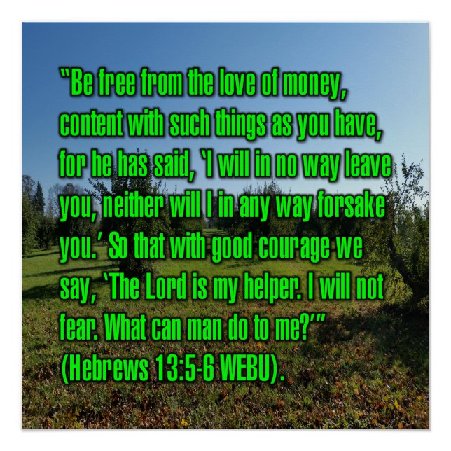Póster Hebreos 13:5-6 WEBU (Anverso)