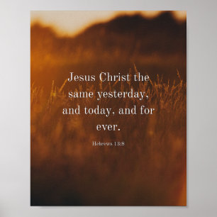 Póster Hebreos 13:8 RVR Biblia Verso Jesucristo el mismo