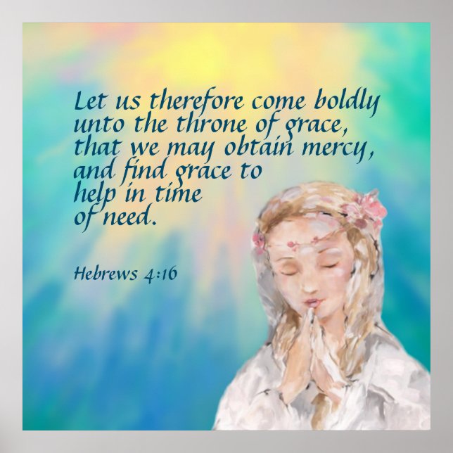 Póster Hebreos 4:16 (Frente)