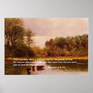 Póster Hebreos 4: 9 -10, Albert Bierstadt