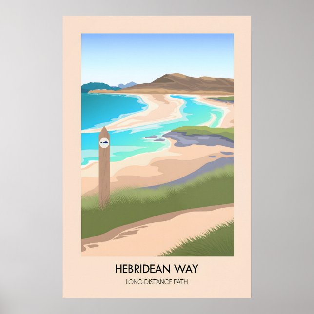 Póster Hebridean Way Long Distance Hiking Trail Travel (Frente)