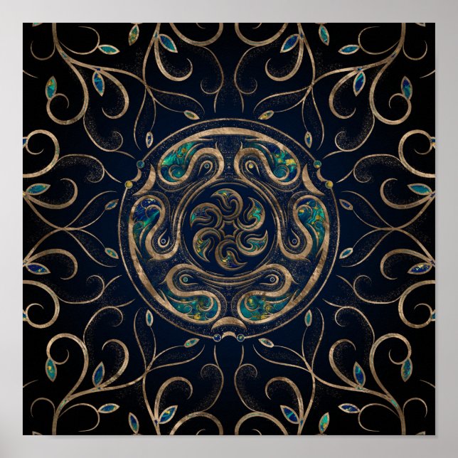 Póster Hecate Wheel Ornament Marble and Gold (Frente)