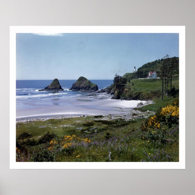 Póster Heceta Head, Oregon Vintage (Frente)