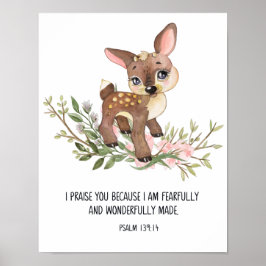 Póster Hecha Con Miedo Y Maravillosa, Salmo 139:14