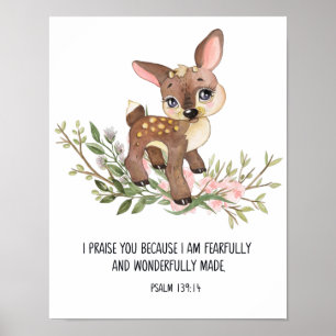 Póster Hecha Con Miedo Y Maravillosa, Salmo 139:14