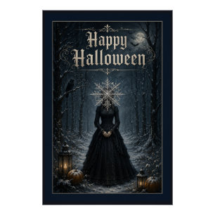 Póster Hechicera de Halloween de medianoche helada