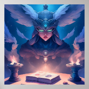 Póster Hechicera preparándose para lanzar un hechizo