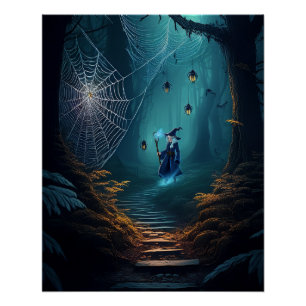 Póster Hechicero Araña Embrujado de Halloween