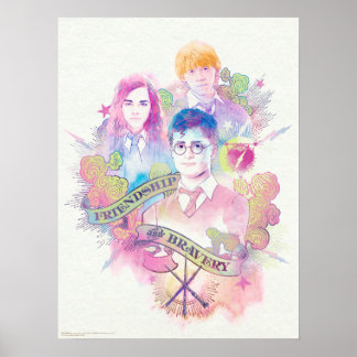 Póster Hechizo de Harry Potter | Harry, Hermione, y Ron W