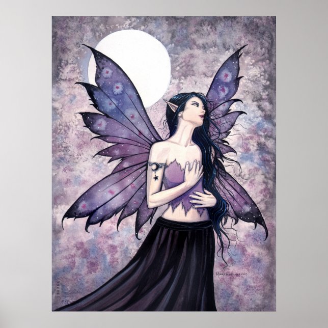 Póster Hechizo nocturno a Poster de hadas por Molly Harri (Frente)