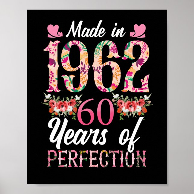 Póster Hecho 1962 60 Años 60 Años De Perfección (Frente)