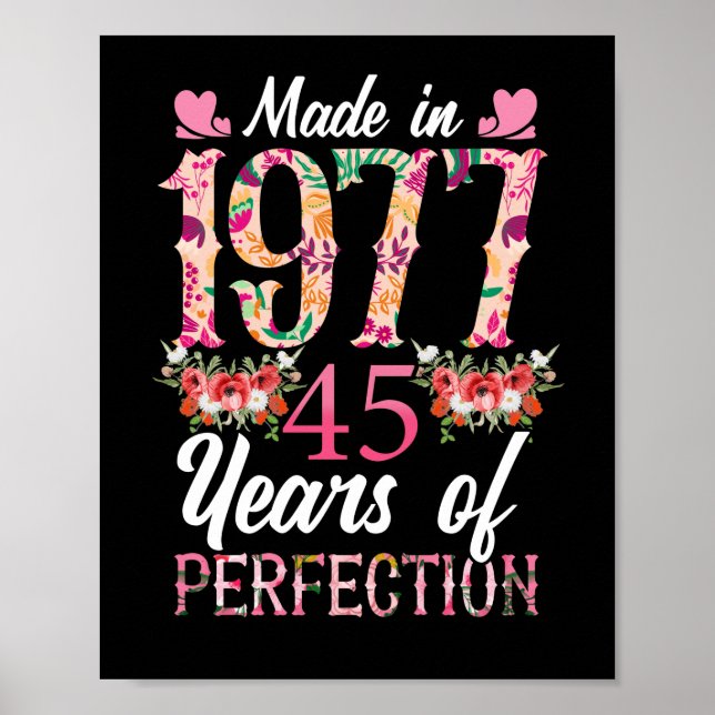 Póster Hecho 1977 45 Años 45 Años De Perfección (Frente)