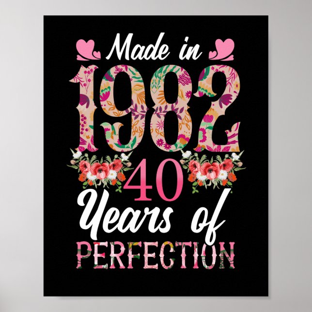 Póster Hecho 1982 40 Años 40 Años De Perfección (Frente)