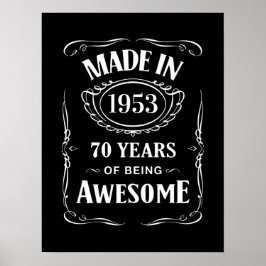 Póster Hecho en 1953 70 años de ser impresionante 2023 bd