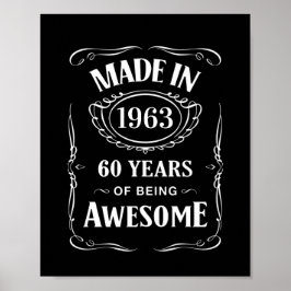 Póster Hecho en 1963 60 años de ser impresionante 2023 bd