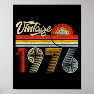 Póster Hecho en 1976 Antiguo de 50 Años Cumpleaños 50