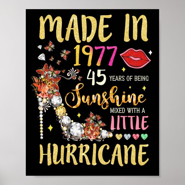 Póster Hecho En 1977 45 Años De Ser Mezclado Sunshine (Frente)