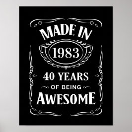 Póster Hecho en 1983 40 años de ser impresionante 2023 bd