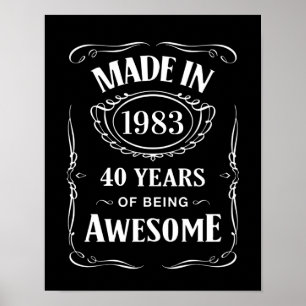 Póster Hecho en 1983 40 años de ser impresionante 2023 bd