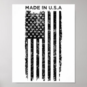 Póster Hecho En Estados Unidos Bandera Patriótica 4 De Ju