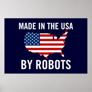Póster Hecho en Estados Unidos por Robots