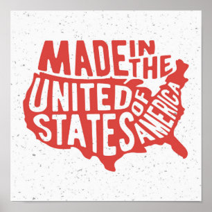 Póster Hecho en la tipografía de los Estados Unidos de