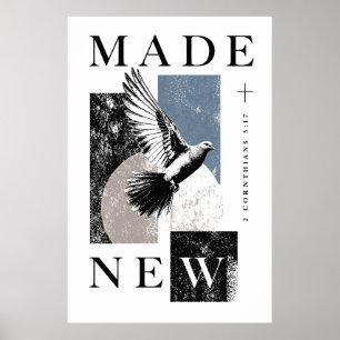 Póster Hecho Nuevo 2 Corintios 5:17 Ropa Cristiana de Cal