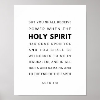 Póster Hechos 1:8 Versículo de la Biblia