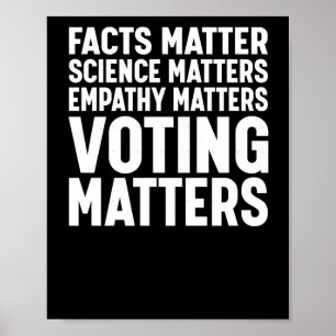 Póster Hechos Ciencia Votar Como Pegatina Liberal Demócra