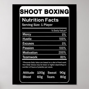 Póster Hechos de nutrición de boxeo de disparos