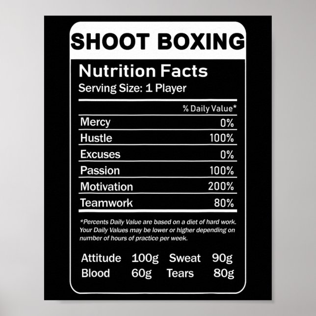 Póster Hechos de nutrición de boxeo de disparos (Frente)