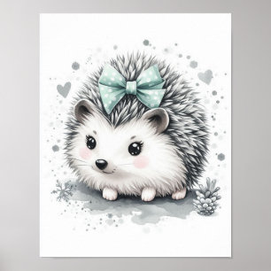 Póster Hedgehog Forest Nursery Wall Art