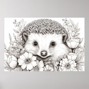 Póster Hedgehog Pacífico Natural Prairie Dibujo