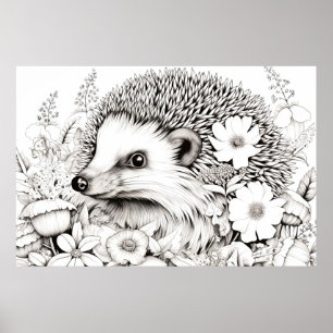 Póster Hedgehog Pacífico Natural Prairie Dibujo