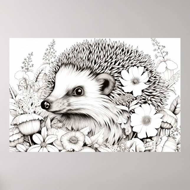 Póster Hedgehog Pacífico Natural Prairie Dibujo (Frente)