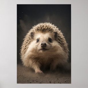 Póster Hedgehog Wild Animal Elegant Dramatic Portraart