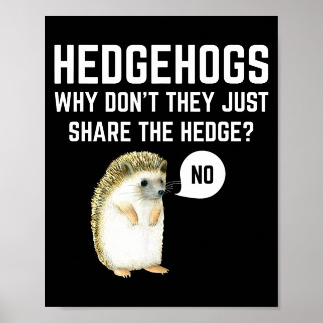 Póster Hedgehogs Why Don't They Just Share The Hedge Funn (Frente)