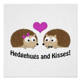 Póster Hedgehugs and Kisses Hedgehog Love