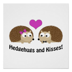 Póster Hedgehugs and Kisses Hedgehog Love