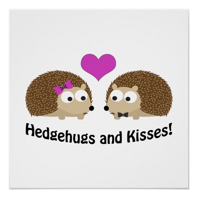 Póster Hedgehugs and Kisses Hedgehog Love (Anverso)