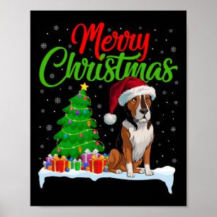Póster Heeler Perro Árbol de Navidad enciende divertida N