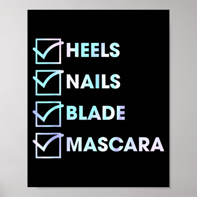 Póster Heels Nails Blade Maa Funny Design  (Frente)