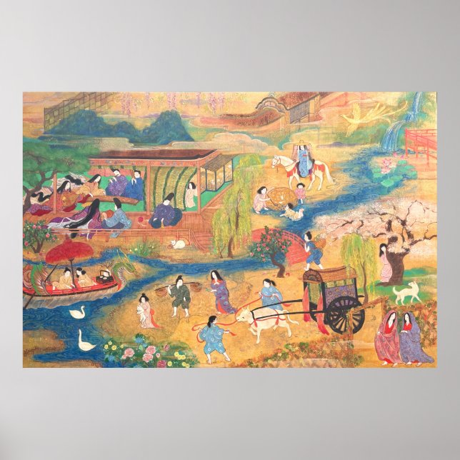 Póster Heian Courtyard Scene: Tales from a Gilded Scroll (Frente)