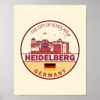 Heidelberg Alemania City Skyline Emblem