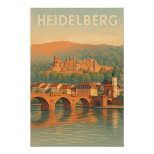 Póster Heidelberg, Alemania Viajes Retro